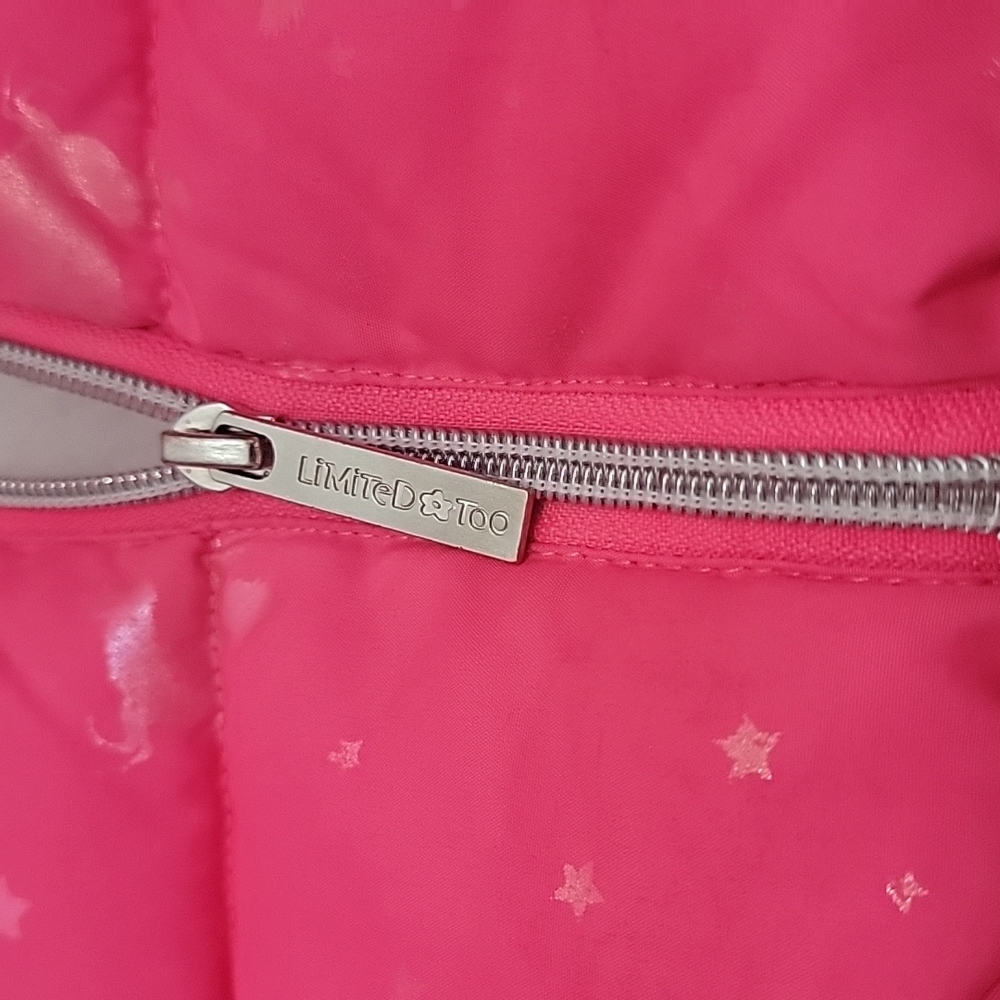 Limited Too hot pink iridescent unicorn puffer coat - Picture 3 of 10